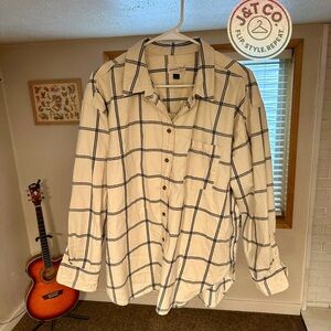 Universal Thread Cream and Blue Plaid Shirt